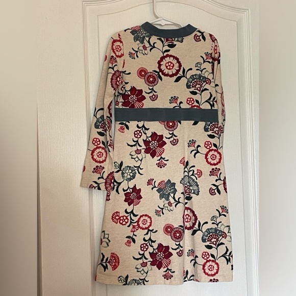 Floral Print V-Neck Dress - Cream and Red - Picture 2 of 8